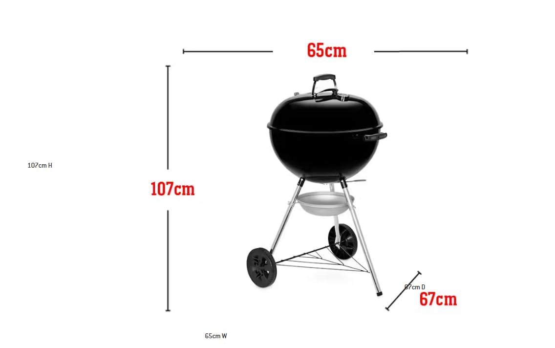 Weber Holzkohlegrill Original Kettle Ø57 cm – BBQ Kugelgrill mit Thermometer & One-Touch Reinigungssystem
