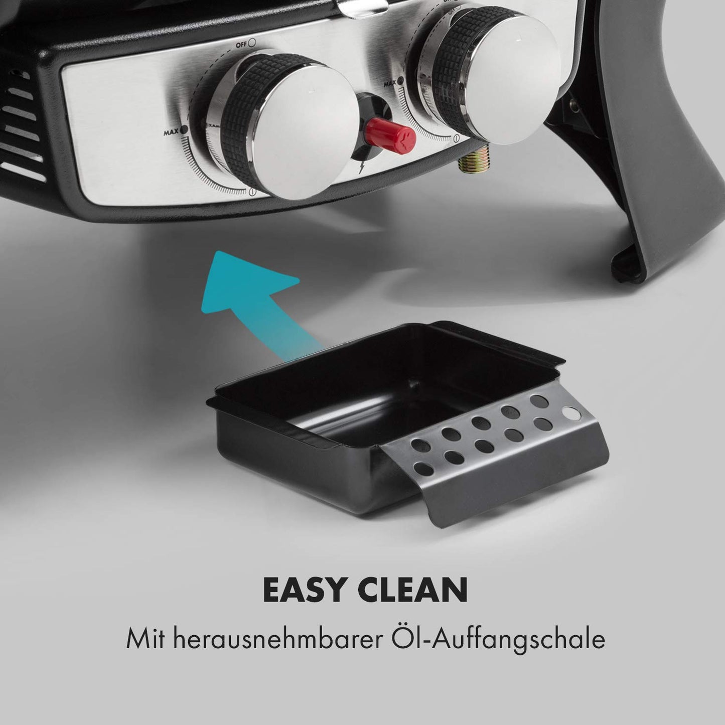 Klarstein Parforce Duo Gasgrill – 2 Edelstahl-Brenner, 4,4 kW, 300°C, 50x39 cm Grillfläche, Schwarz