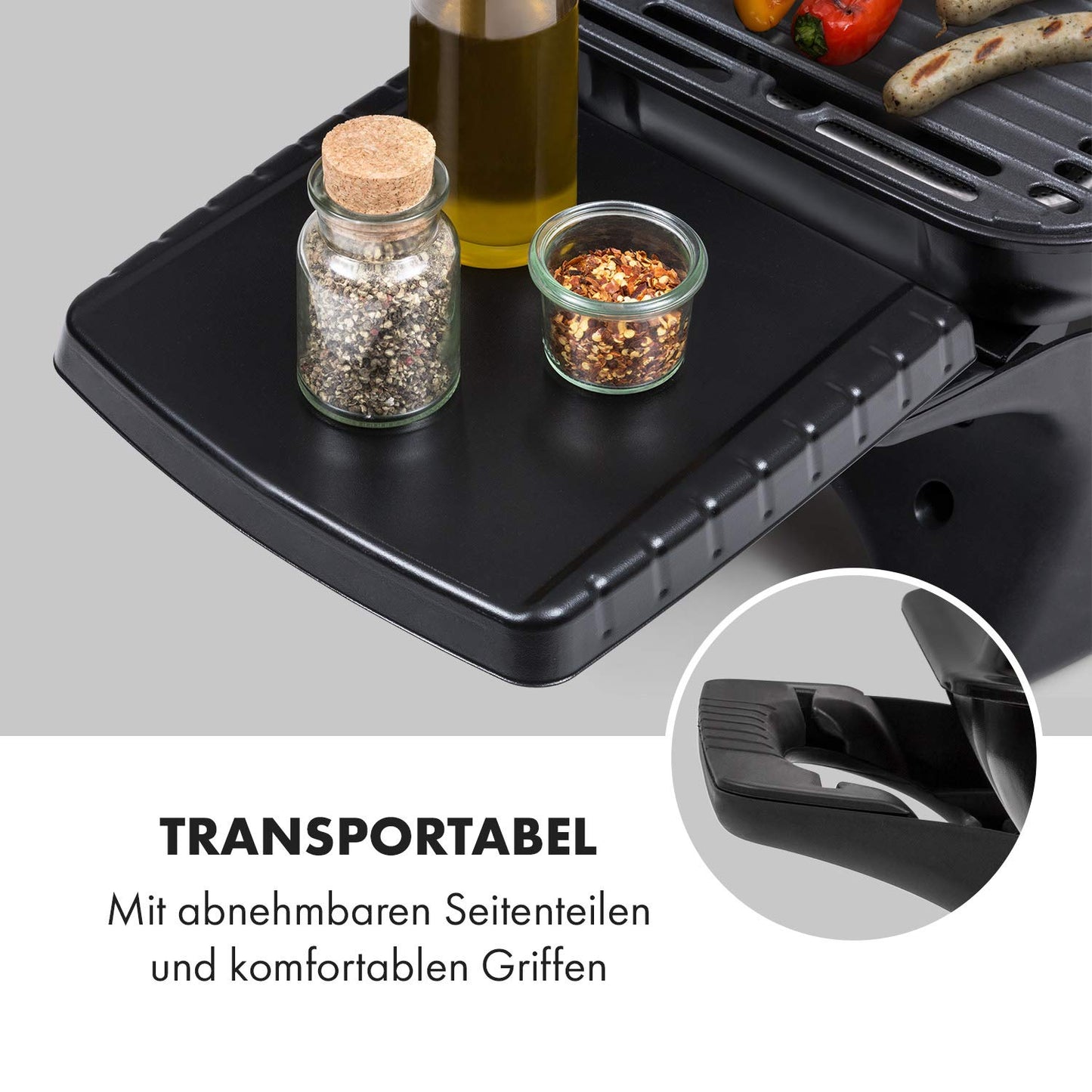 Klarstein Parforce Duo Gasgrill – 2 Edelstahl-Brenner, 4,4 kW, 300°C, 50x39 cm Grillfläche, Schwarz