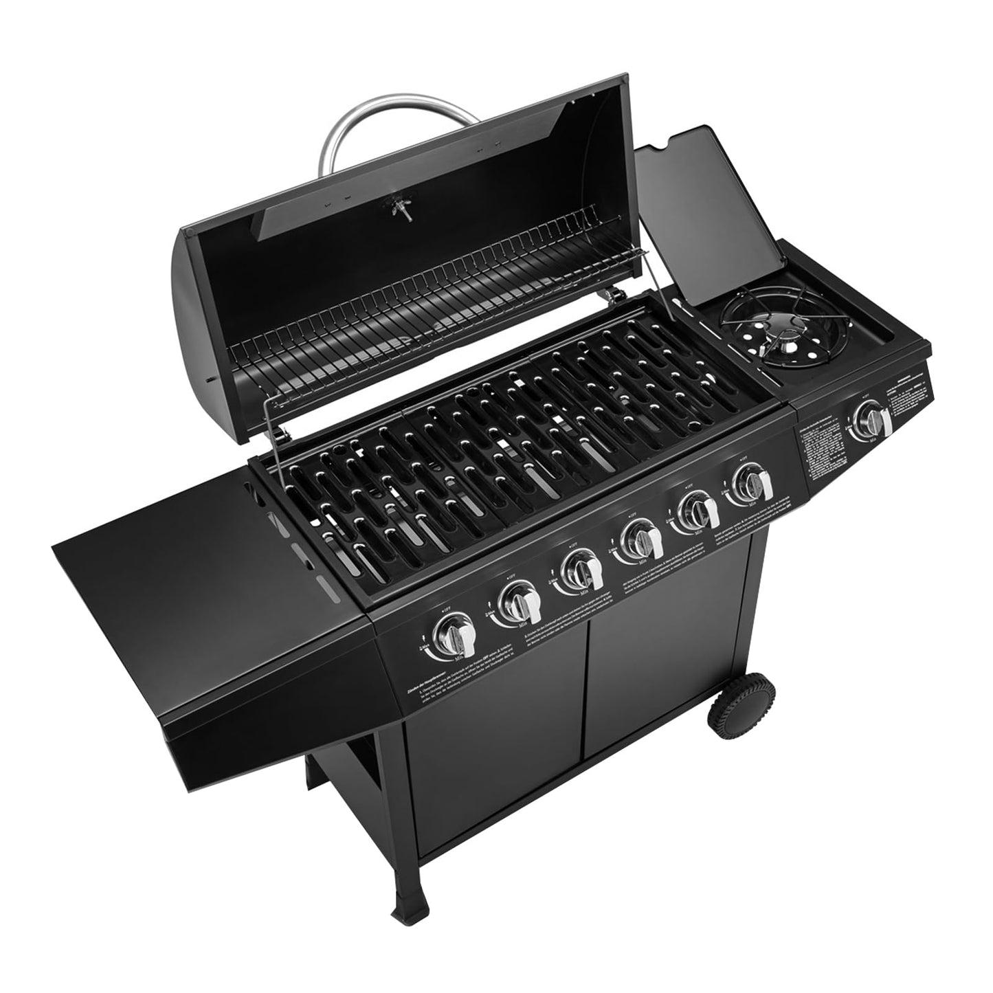 TAINO BASIC 6+1 Gasgrill – Großer BBQ Grillwagen mit Edelstahl-Brennern & Thermometer