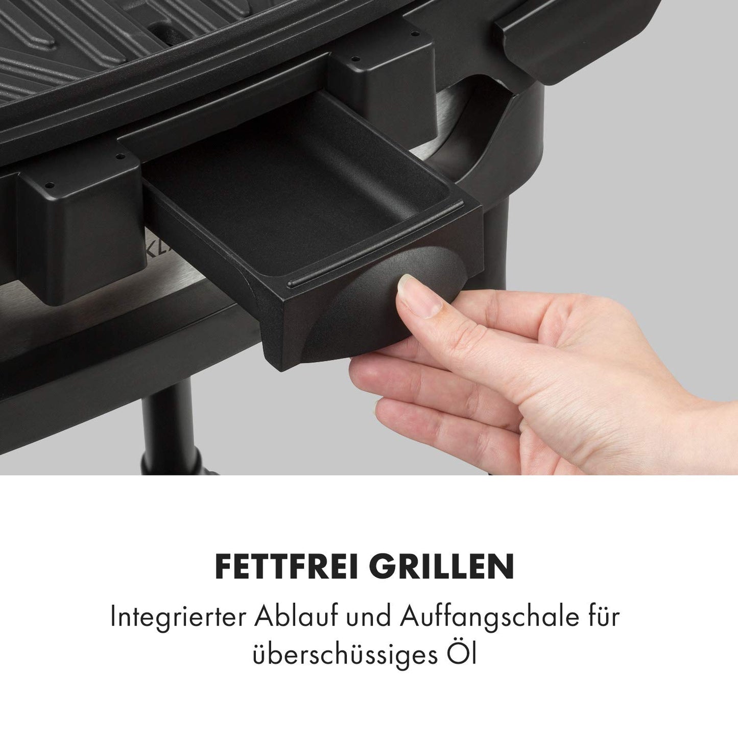 Klarstein Gatsby – Elektrogrill 2000W, EasyGrill Concept, Standgrill & Tischgrill, Antihaft, Seitentische, Schwarz