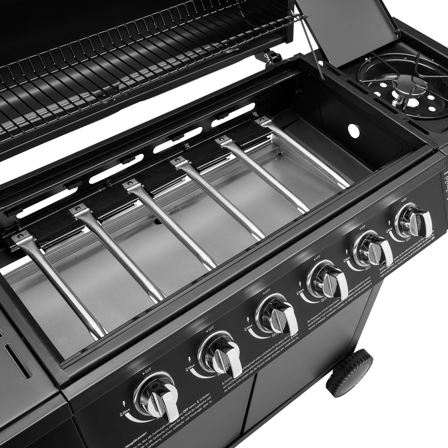 TAINO BASIC 6+1 Gasgrill – Großer BBQ Grillwagen mit Edelstahl-Brennern & Thermometer