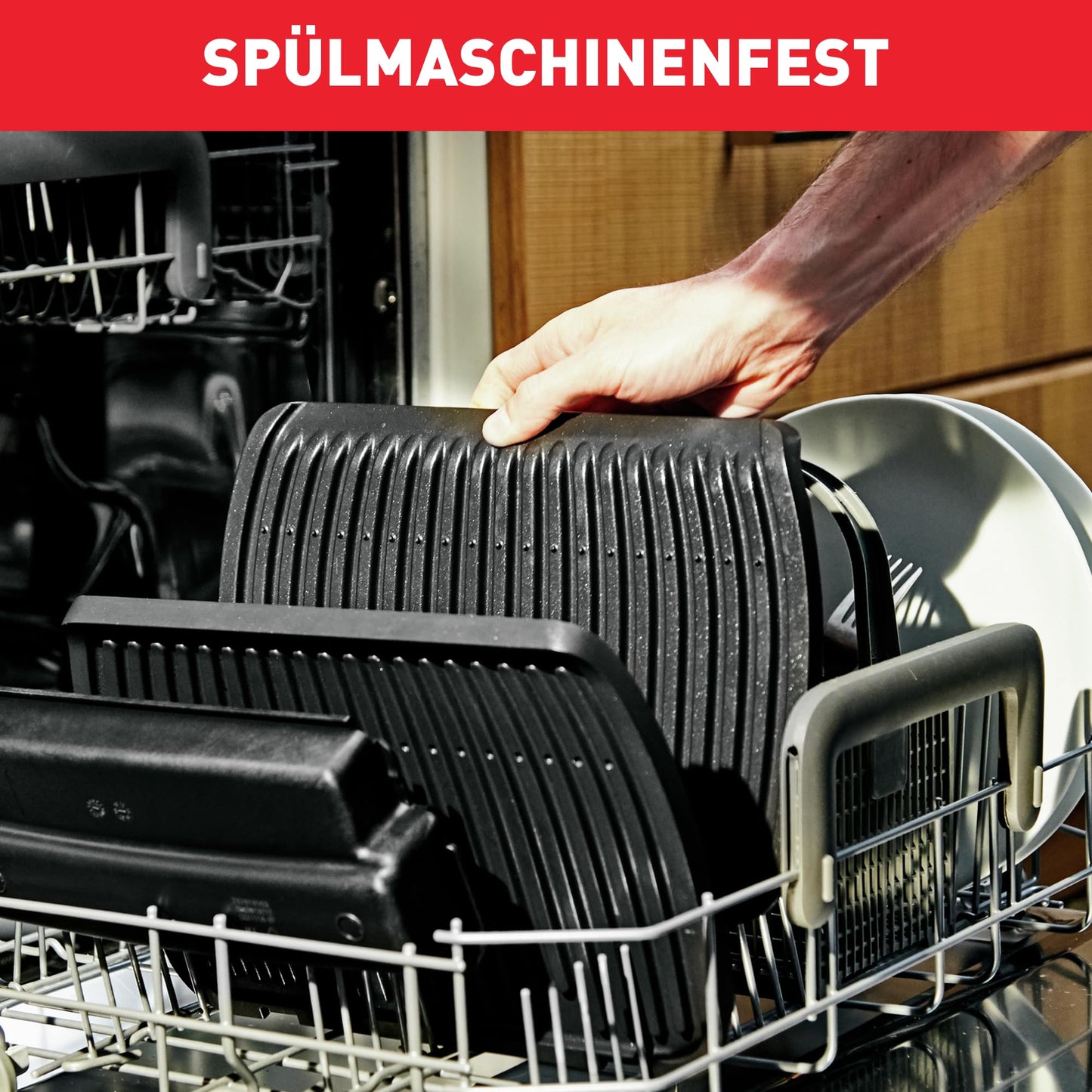 Tefal OptiGrill+ XL – Elektro-Kontaktgrill GC722D16, 9 Programme, abnehmbare XL-Platten, Edelstahl