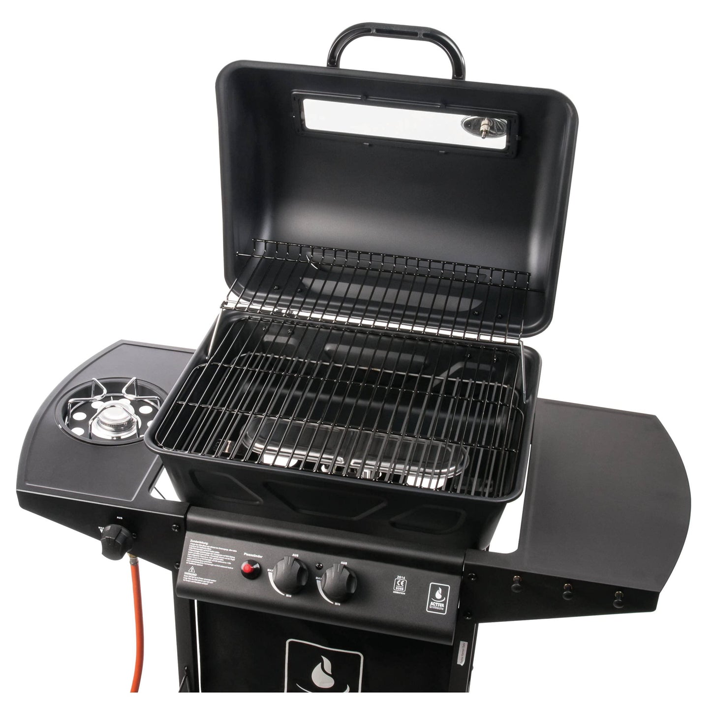 ACTIVA Halifax Gasgrill – Premium Lavastein BBQ mit Abdeckhaube, 5,5 kW stufenlos regelbarer Brenner