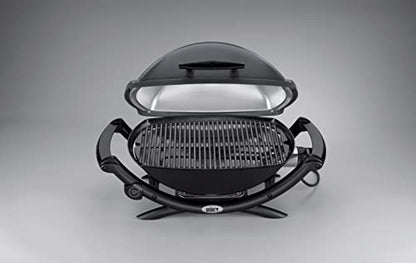 Weber Q2400 Elektrogrill – 54x39 cm Grillfläche, Gussrost emailliert, mit Seitentischen, Dark Grey