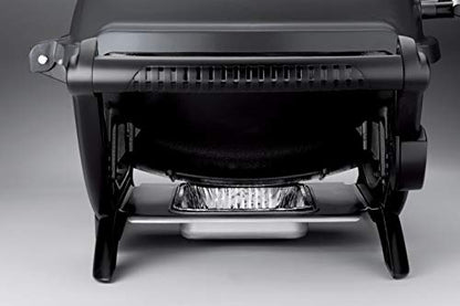 Weber Q2400 Elektrogrill – 54x39 cm Grillfläche, Gussrost emailliert, mit Seitentischen, Dark Grey