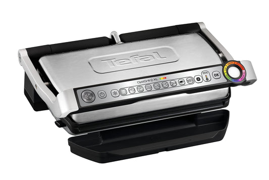 Tefal OptiGrill+ XL – Elektro-Kontaktgrill GC722D16, 9 Programme, abnehmbare XL-Platten, Edelstahl