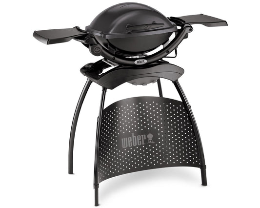 Weber Q1400 Elektrogrill – Kompakter Balkon- & Standgrill, 43x32 cm, Guss-Grillrost emailliert, Dark Grey