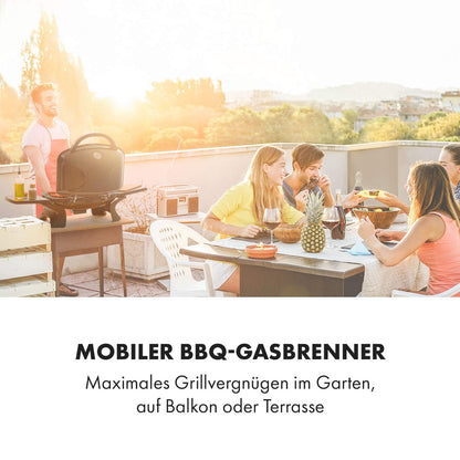 Klarstein Parforce Duo Gasgrill – 2 Edelstahl-Brenner, 4,4 kW, 300°C, 50x39 cm Grillfläche, Schwarz