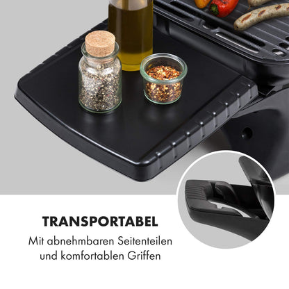 Klarstein Parforce Duo Gasgrill – 2 Edelstahl-Brenner, 4,4 kW, 300°C, 50x39 cm Grillfläche, Schwarz