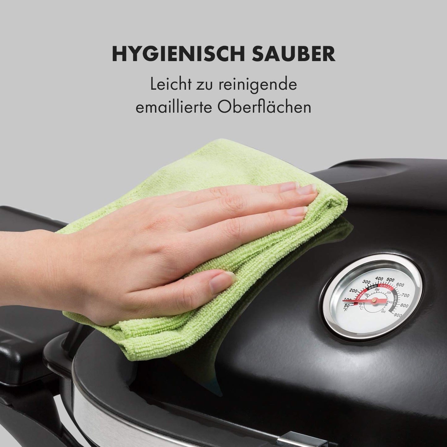 Klarstein Parforce Duo Gasgrill – 2 Edelstahl-Brenner, 4,4 kW, 300°C, 50x39 cm Grillfläche, Schwarz