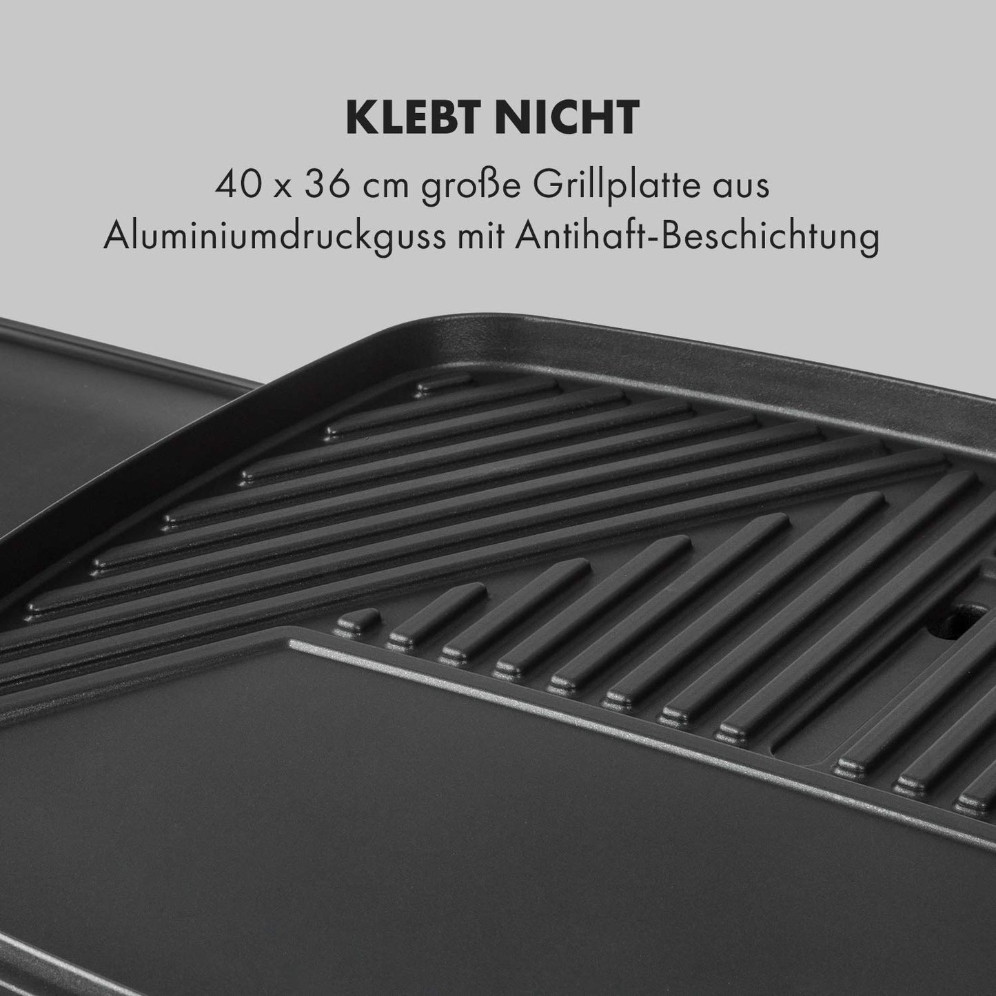 Klarstein Gatsby – Elektrogrill 2000W, EasyGrill Concept, Standgrill & Tischgrill, Antihaft, Seitentische, Schwarz