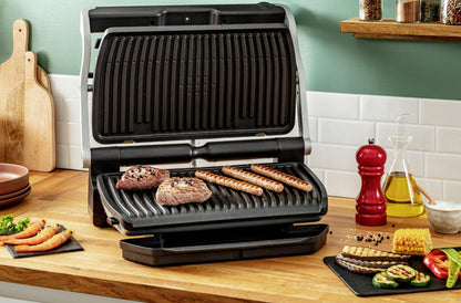 Tefal OptiGrill+ XL – Elektro-Kontaktgrill GC722D16, 9 Programme, abnehmbare XL-Platten, Edelstahl